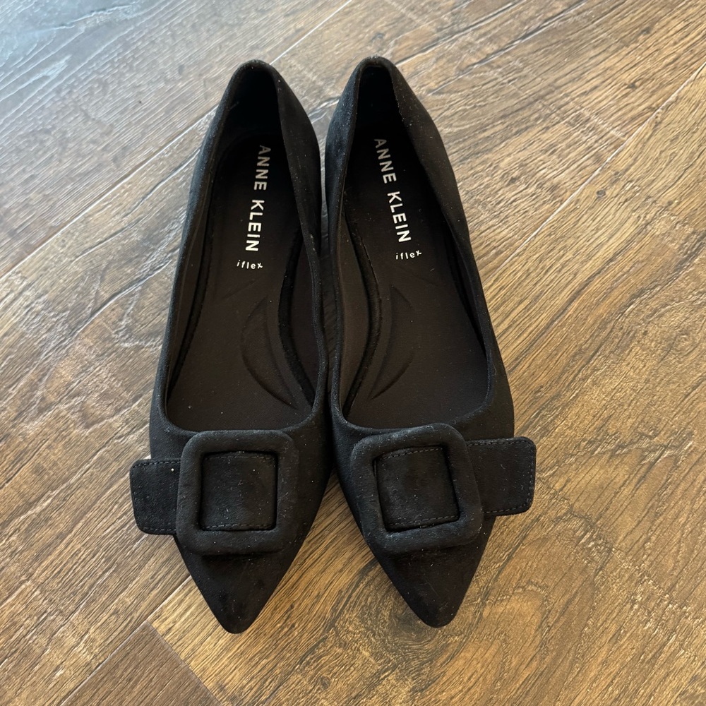 Anne Klein Flex Suede Buckle Flats‎